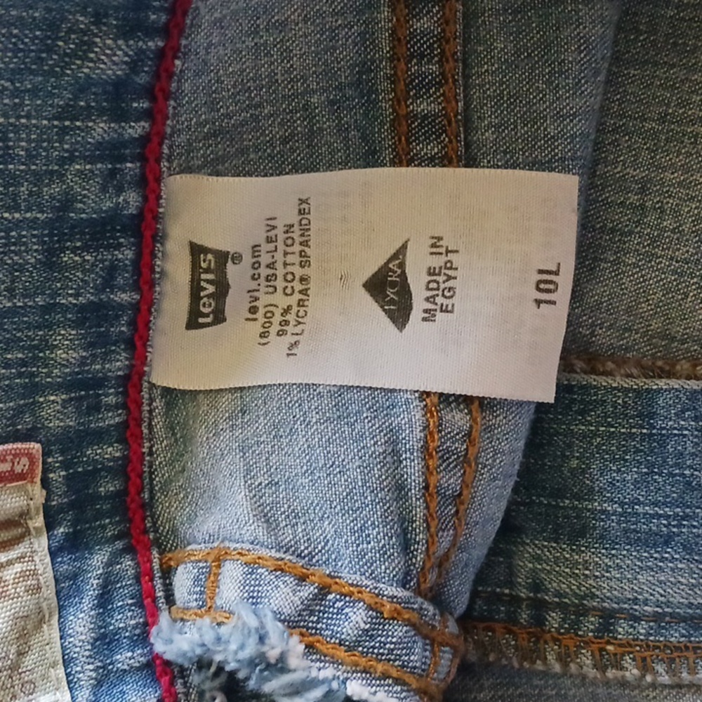 Levi cut off jean shorts. Distressed customized  unique one of a kind - Picture 10 of 15
